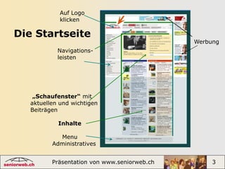 ZweckAus den Statuten der Stiftung  ProSeniorwebfür die Generation 50+