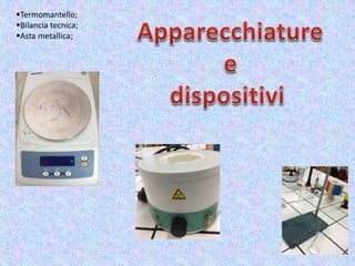 Termomantello;
Bilancia tecnica;
Asta metallica;
 