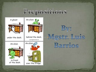 Prepositions By: Mgstr. Luis Barrios 