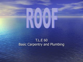 T.L.E 60 Basic Carpentry and Plumbing ROOF 