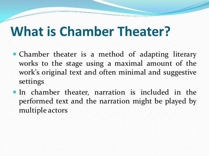 Readers Theater and Chamber Theater