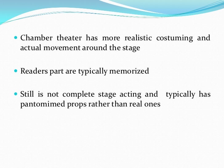Readers Theater and Chamber Theater