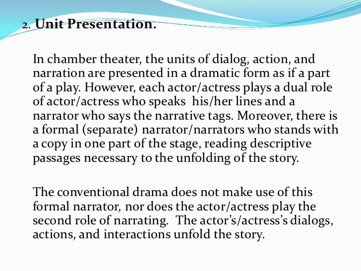 Readers Theater and Chamber Theater
