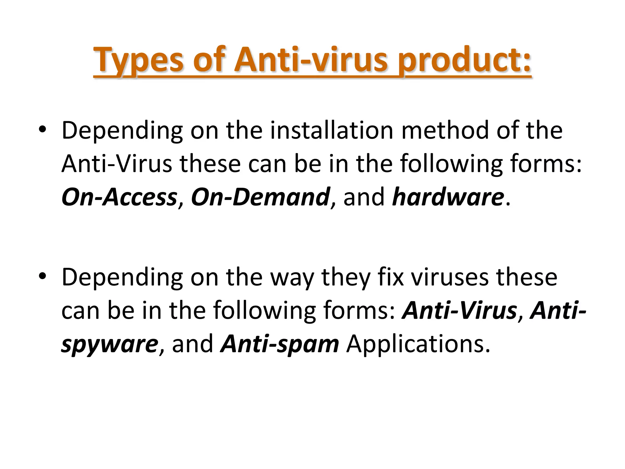 ANTIVIRUS AND VIRUS Powerpoint presentation | PPTX