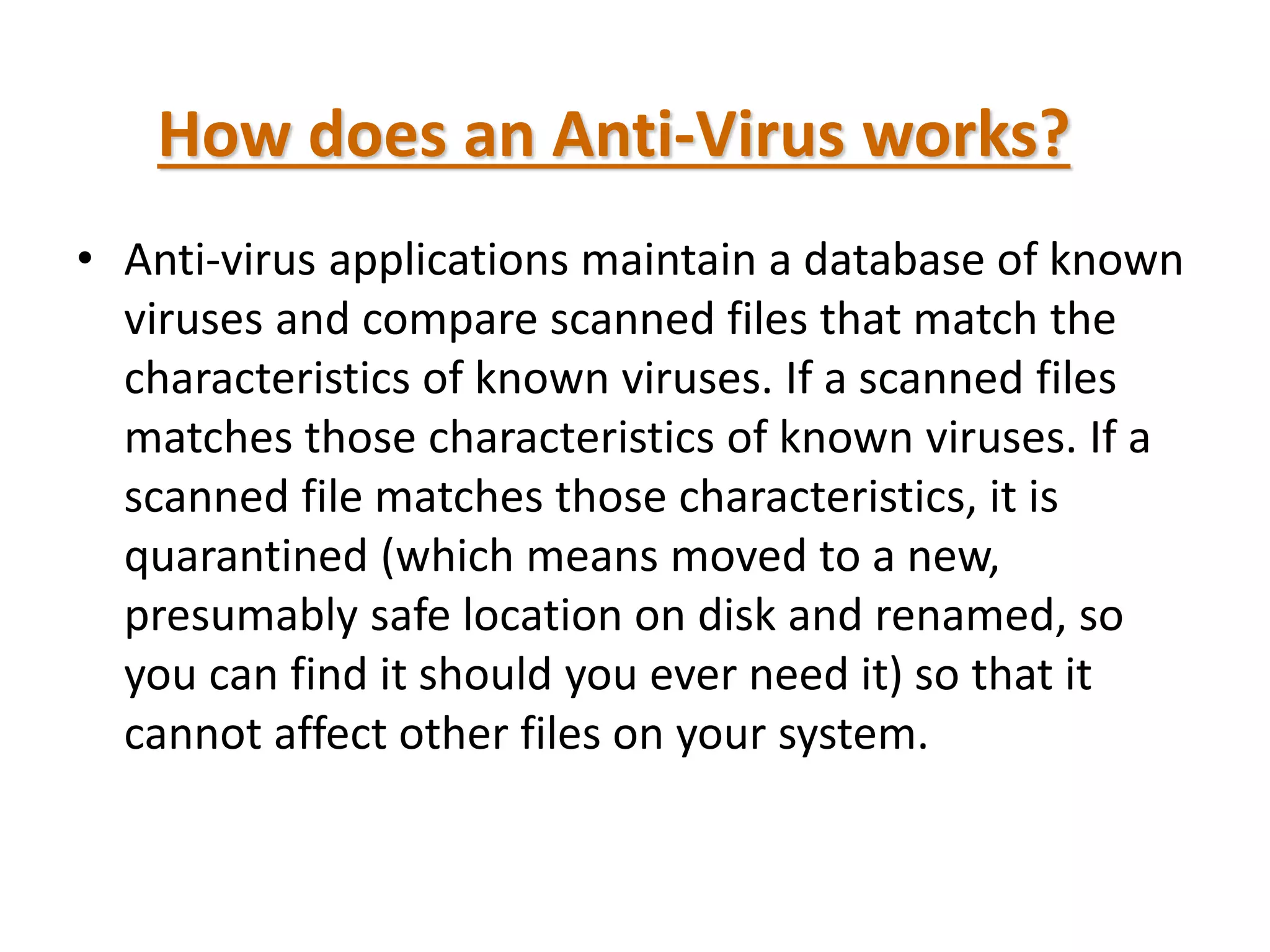 ANTIVIRUS AND VIRUS Powerpoint presentation | PPTX