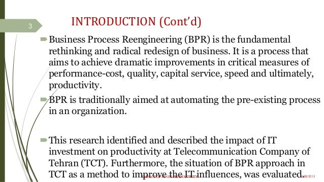 Thesis on business process reengineering