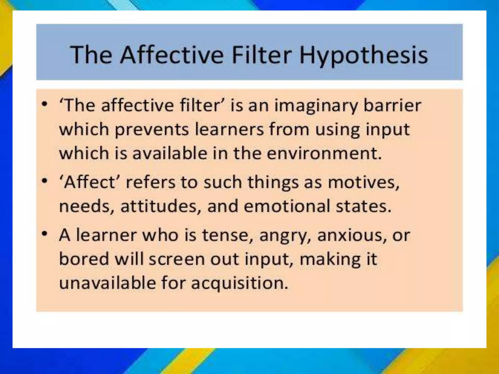 Krashen's Monitor Hypothesis Theory 3 PPT