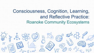 Consciousness, Cognition, Learning,
and Reflective Practice:
Roanoke Community Ecosystems
 