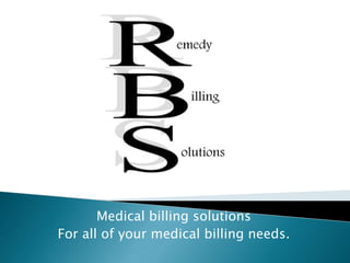 Medical billing solutions
For all of your medical billing needs.
 