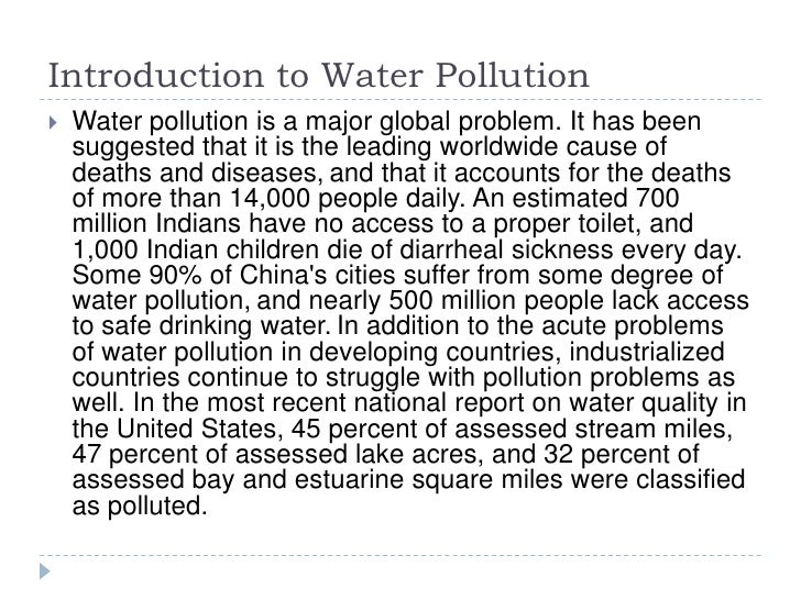 a good thesis for water pollution