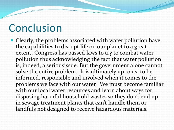 assignment on pollution in water