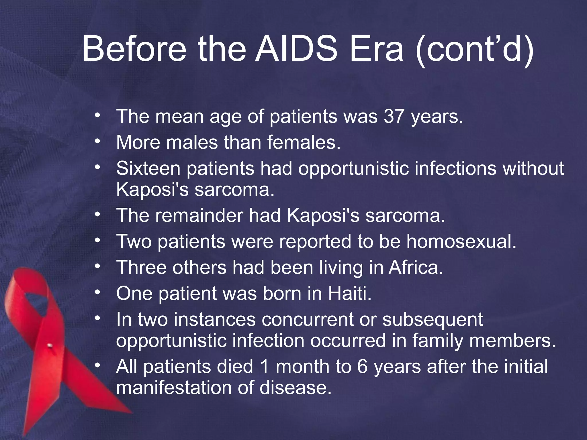 Power point presentation -The History of HIV/AIDS | PPT