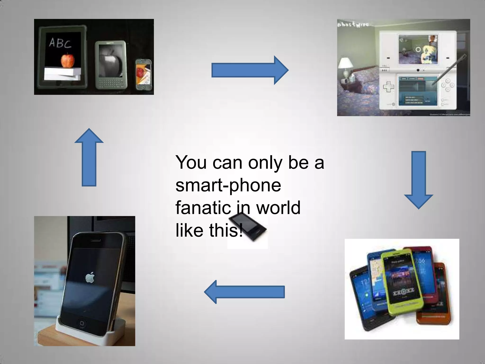 You can only be a smart-phone fanatic in world like this!