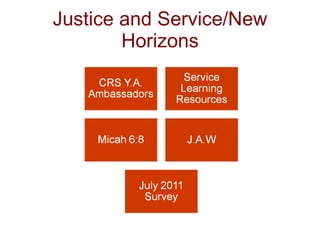 Justice and Service/New Horizons 