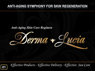 Anti-Aging Skin Care Regimen
Effective Products - Effective Delivery - Effective Sun Care
01
 