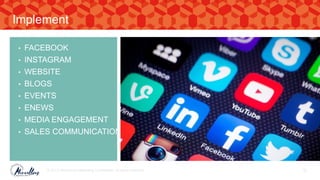 • FACEBOOK
• INSTAGRAM
• WEBSITE
• BLOGS
• EVENTS
• ENEWS
• MEDIA ENGAGEMENT
• SALES COMMUNICATION
© 2017. Marvellous Marketing Confidential. All rights reserved. 52
Implement
 