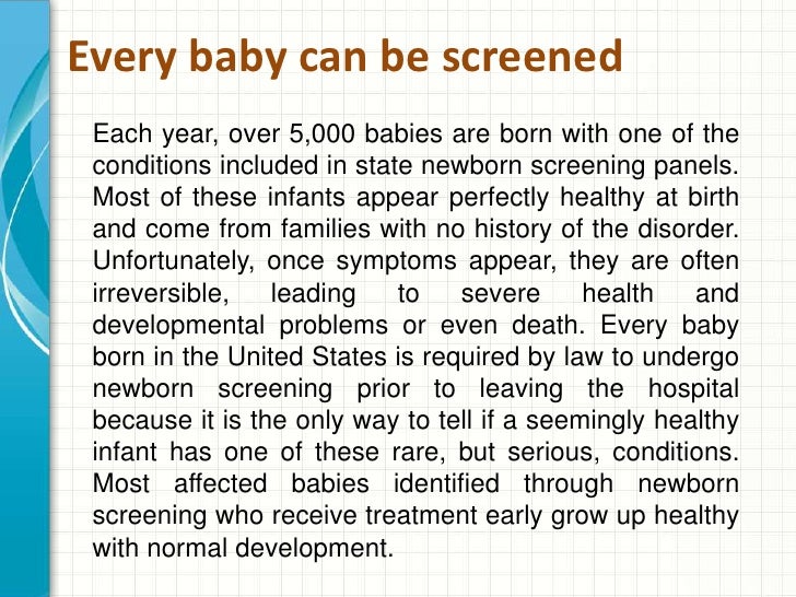 Newborn screening infant care health care baby s first test