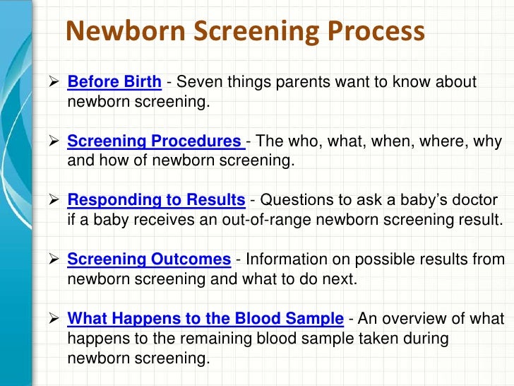 Newborn Screening Infant Care Health Care Baby's First Test