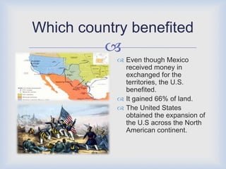 Results for ResidentsThe former Mexican citizens who lived in the territories were promised U.S. citizenship and their former lands by the United States.  When citizens of the eastern U.S. traveled into the new territories the Mexican peoples’ claims on the lands were ignored as the “easterners” stole those lands and settled down.  Using the Treaty of Guadalupe Hidalgo as one of their key arguments, many of these Mexicans tried to regain their lost lands through lawsuits.  They, however, were unsuccessful 