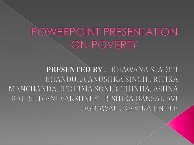 poverty presentation ideas