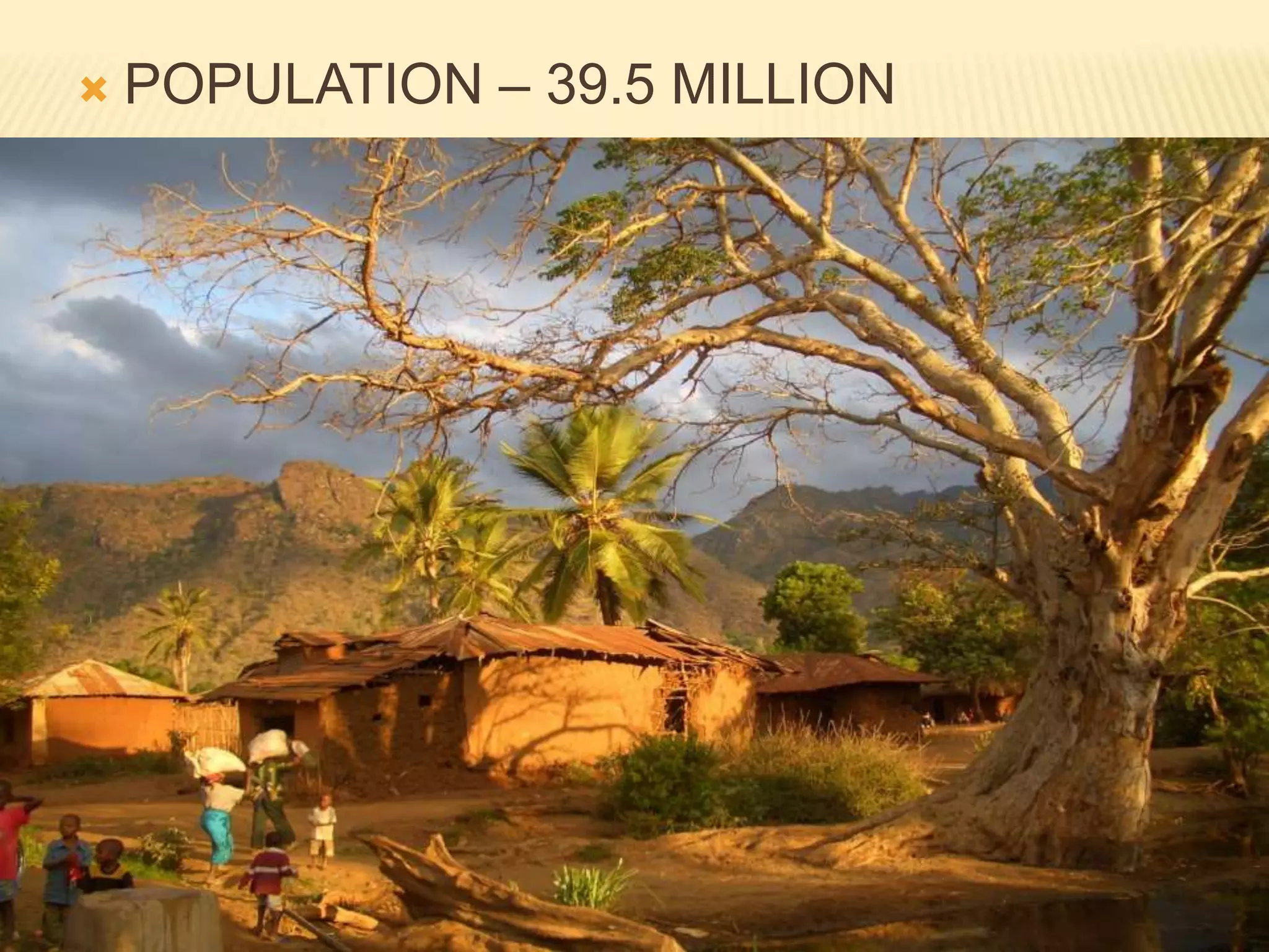  POPULATION – 39.5 MILLION
 