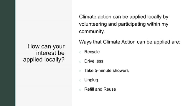 Climate Action Presentation (TCOM220) | PPT