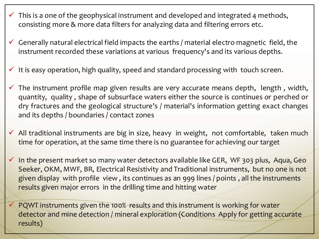 PQWT water detector_Power point Presentation_Harinath Vukkisala