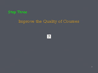 Improve the Quality of Courses Step Three 