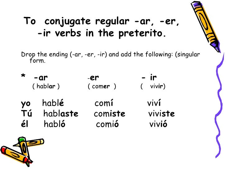 ar er and ir preterite endings ar er and ir preterite endings