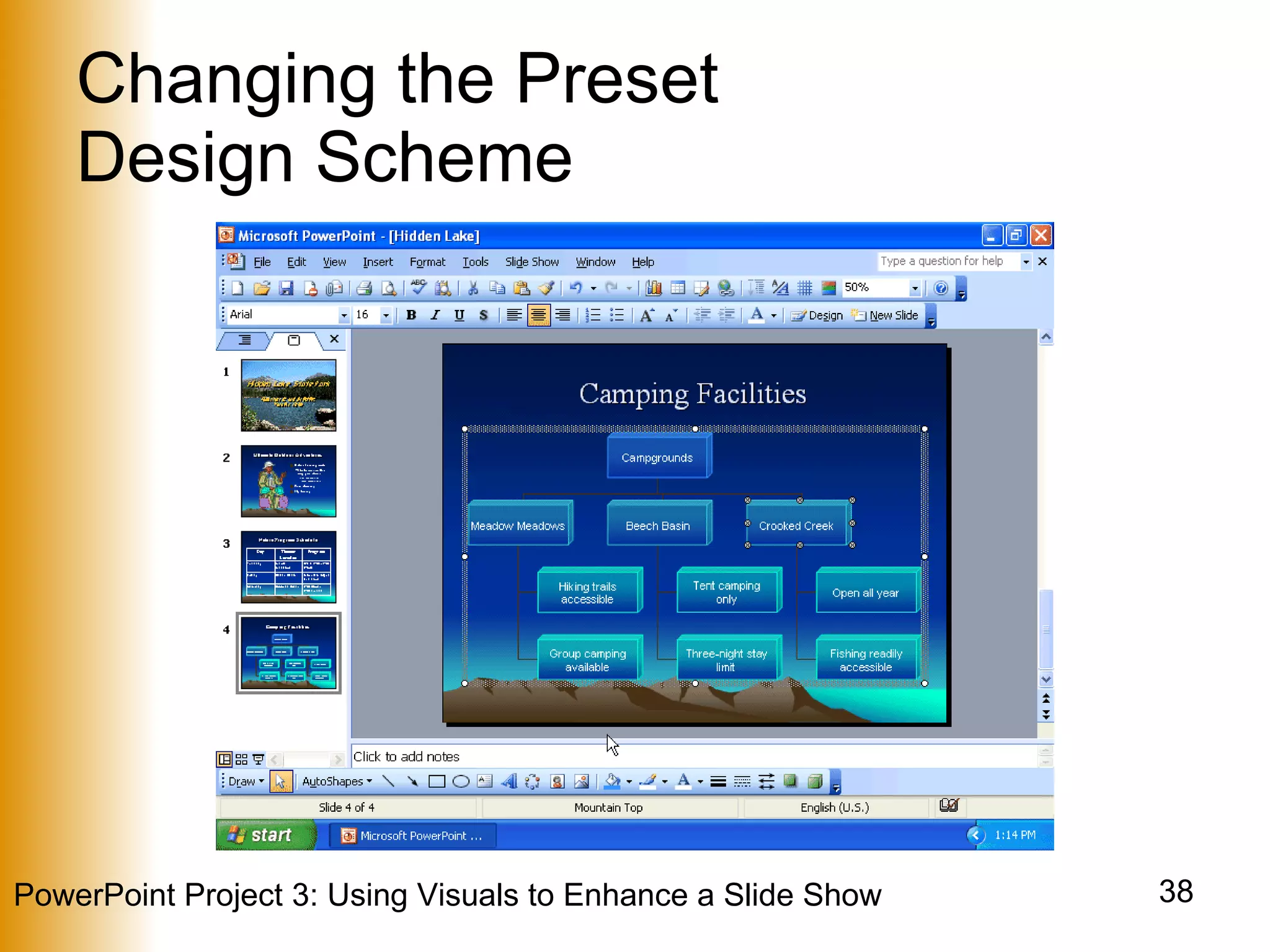 Changing the Preset  Design Scheme 