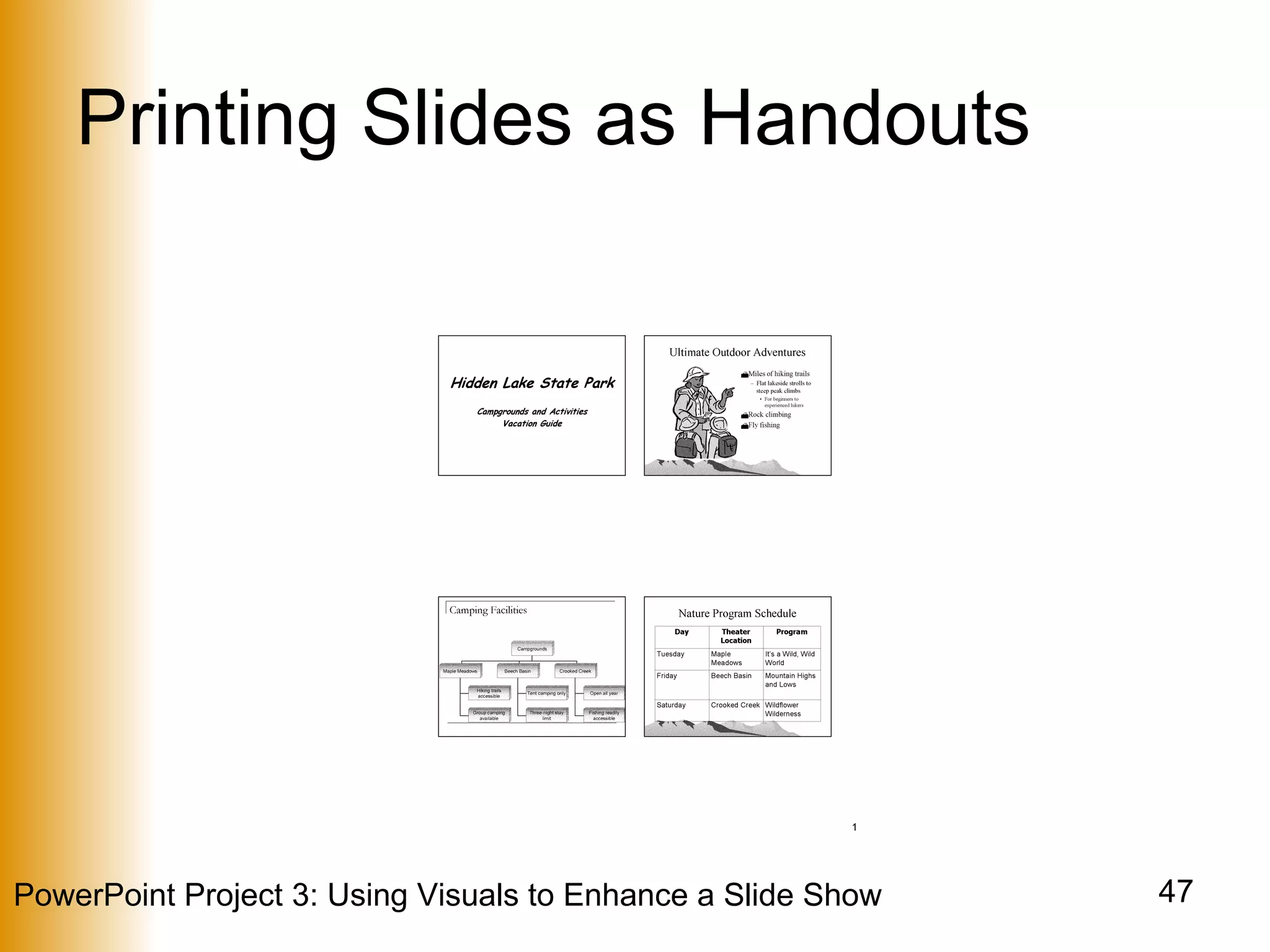 Printing Slides as Handouts 