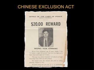 CHINESE EXCLUSION ACT 