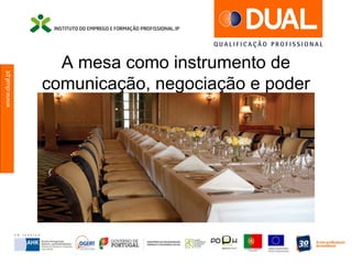 www.dual.pt
A mesa como instrumento de
comunicação, negociação e poder
 