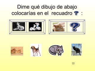 Dime qué dibujo de abajo
colocarías en el recuadro  :




                       22
 