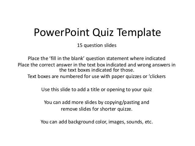 power point quiz crazy quiz template