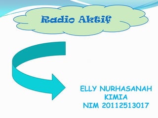 Radio Aktif




      ELLY NURHASANAH
            KIMIA
       NIM 20112513017
 