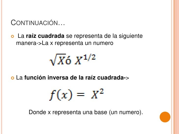 Powerpoint raiz cuadrada