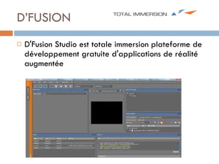 D’FUSION D'Fusion Studio est totale immersion plateforme de développement gratuite d'applications de réalité augmentée 