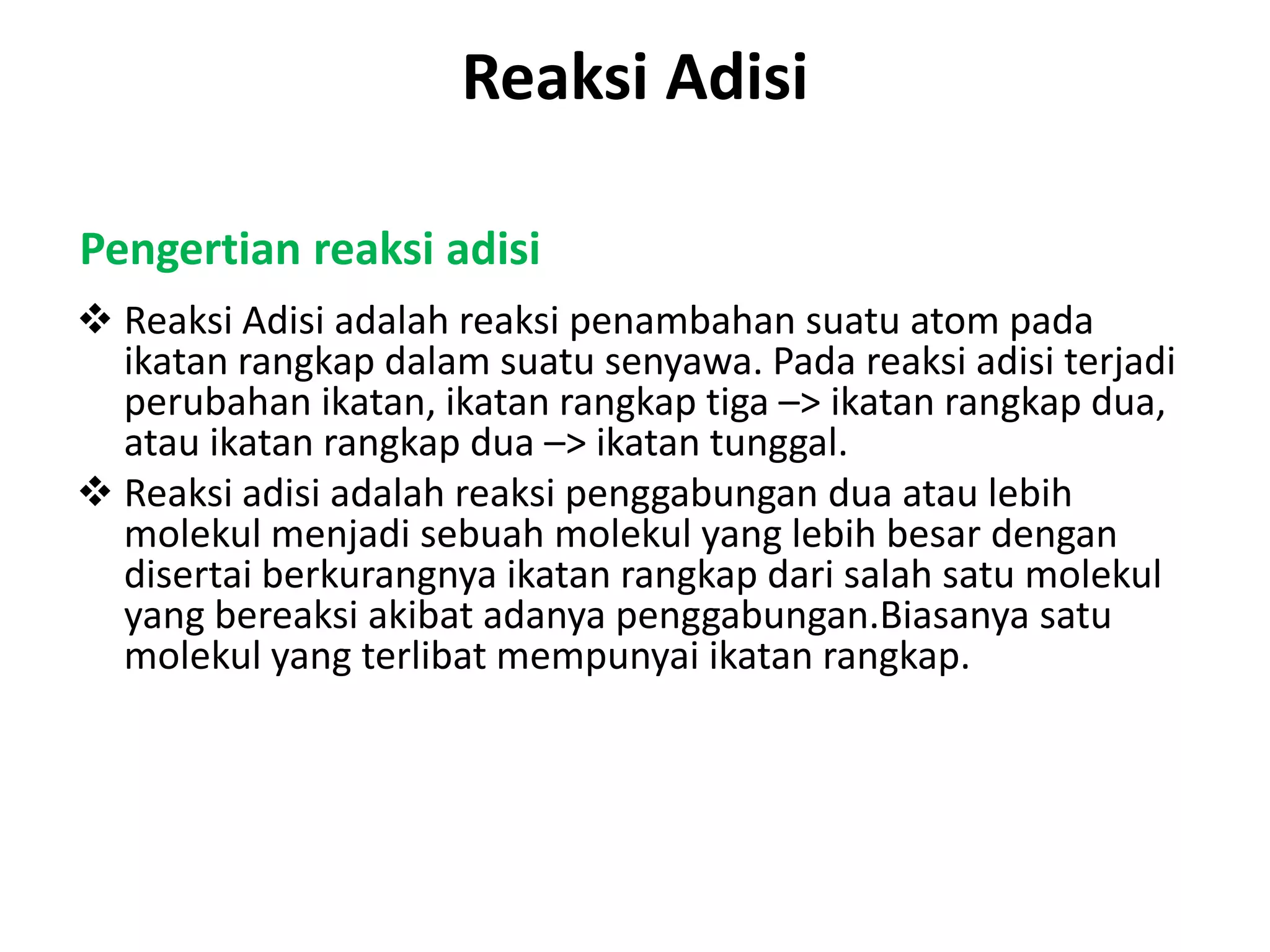Power point reaksi adisi dan eliminasi | PPTX