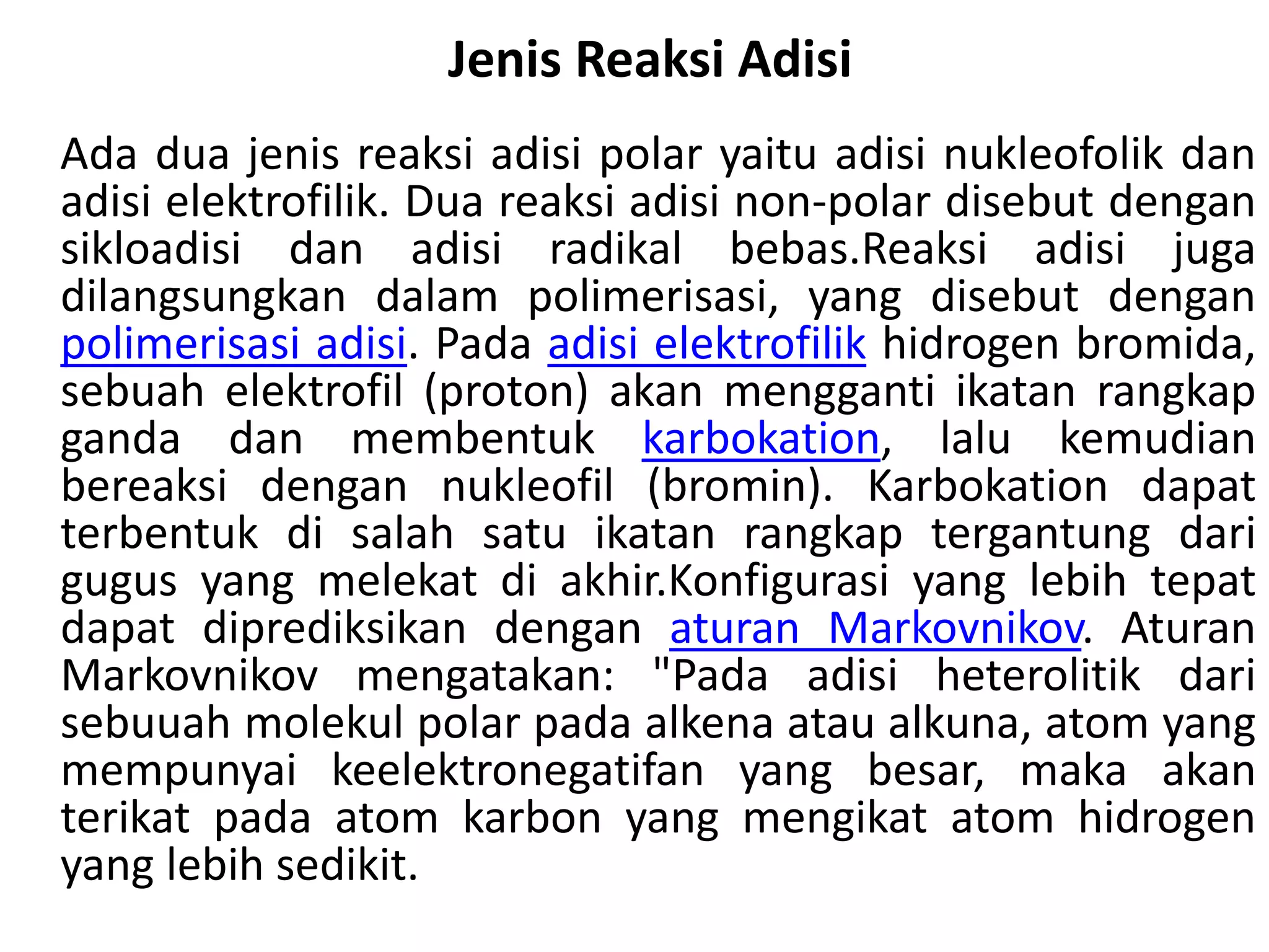 Power point reaksi adisi dan eliminasi | PPTX