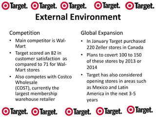 Target has distinguished itself from its rivals by offering chic fashionable products at discount prices in an upscale environment.  
