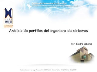 Análisis de perfiles del ingeniero de sistemas
Por: Sandra Ceballos
 