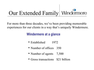 Our Extended Family <ul><li>Windermere at a glance </li></ul><ul><ul><li>Established    1972 </li></ul></ul><ul><ul><li>Nu...