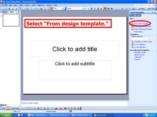 Select “From design template.” 