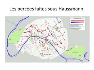 Les percées faites sous Haussmann.
 
