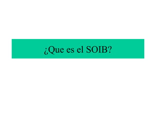 ¿Que es el SOIB?

 