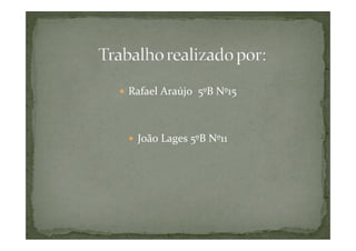 Rafael Araújo 5ºB Nº15 
 João Lages 5ºB Nº11 

