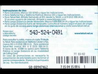 Colección Tarjetas Telefonicas Venezuela Telcel Memoria Remota (2002) Catálogo 1