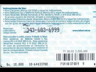 Colección Tarjetas Telefonicas Venezuela Telcel Memoria Remota (2002) Catálogo 1