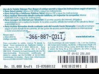 Colección Tarjetas Telefonicas Venezuela Telcel Memoria Remota (2002) Catálogo 1